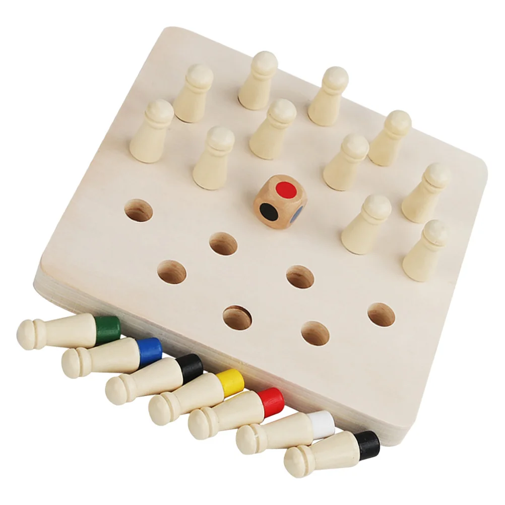 1Set Geheugen Schaken Houten Educatief Spel Kinderen Vroeg Leren Bordspel Bijpassende Logica Denken Training Interactief