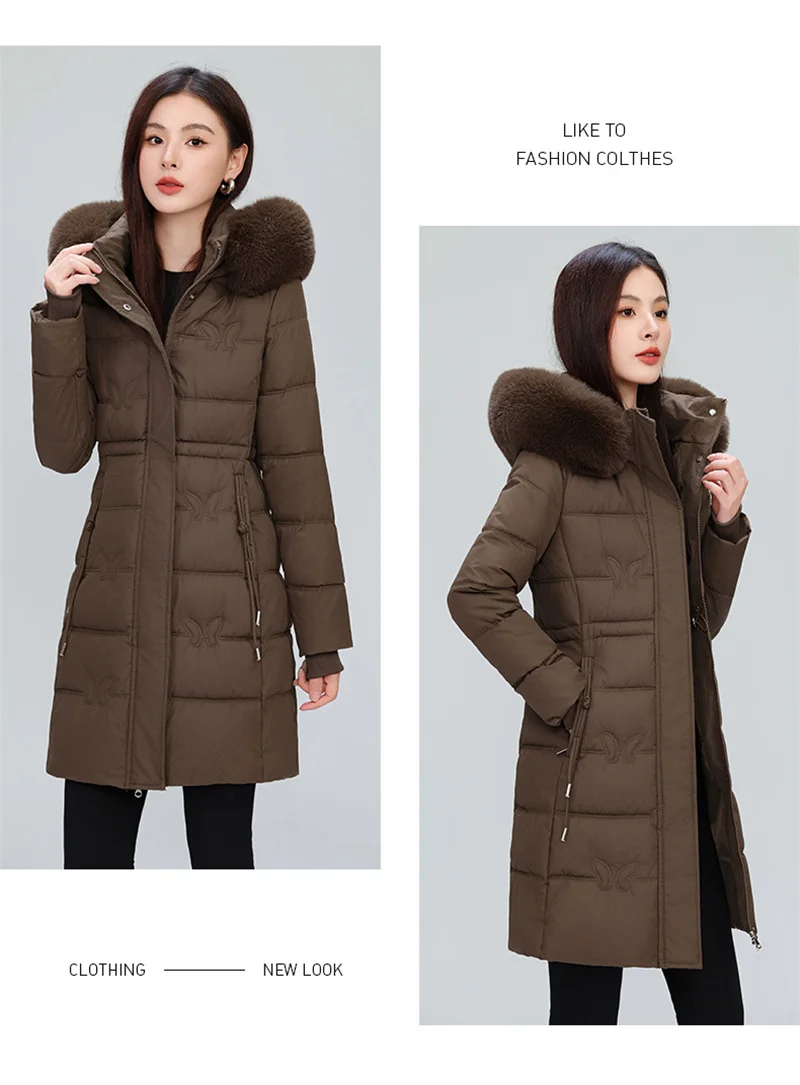 Women's Winter Parka Coat Hooded Korean Version Lady Down Cotton Jacket Warm Temperament Ladies Cotton Padded Outerwear