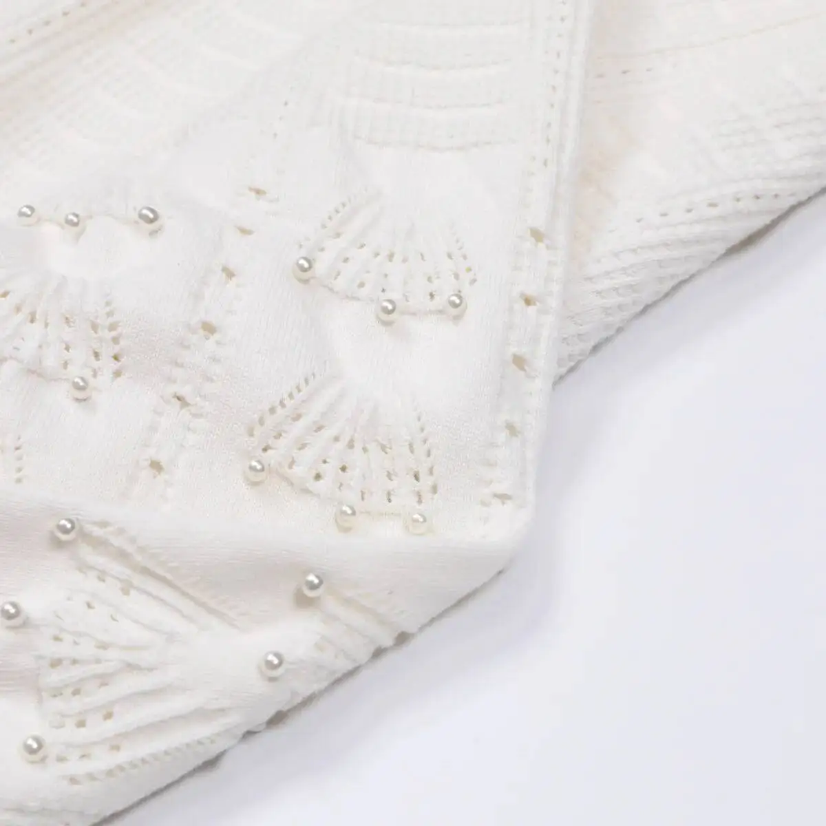 LEOSOXS Sukienki dzianinowe z perłami, białe, modna sukienka letnia bez rękawów z dekoltem typu O, elegancka, długa, z rybim ogonem, wysokiej jakości dla kobiet