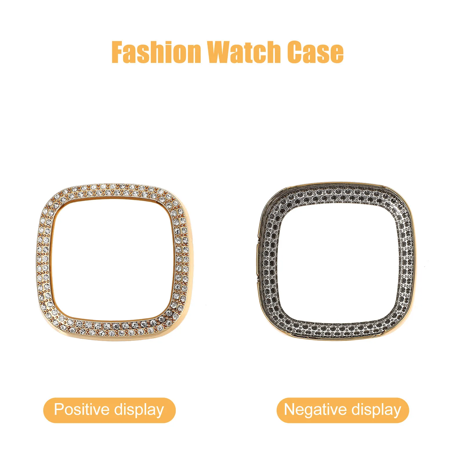 

Electroplated Protective Watch Case Compatible with Fitbit Versa3 Sense Full Protective Cover Smart Watch Shell Accessory