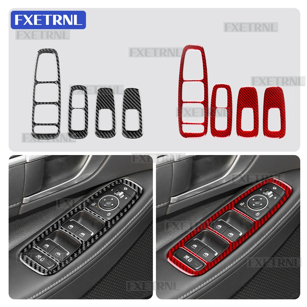 

Для Hyundai Sonata GN7 2024-2025 настоящая мягкая наклейка из углеродного волокна LHD RHD, панель управления подъемом окна автомобиля, аксессуары для внутренней отделки