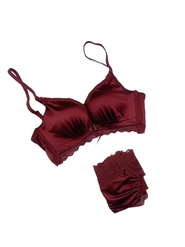 KUCLUT Closure Push Up Bra Set - Women's Small Bust Lace Underwire Lingerie | Pull Up Lift Sexy Thin Beauty Back Bralette