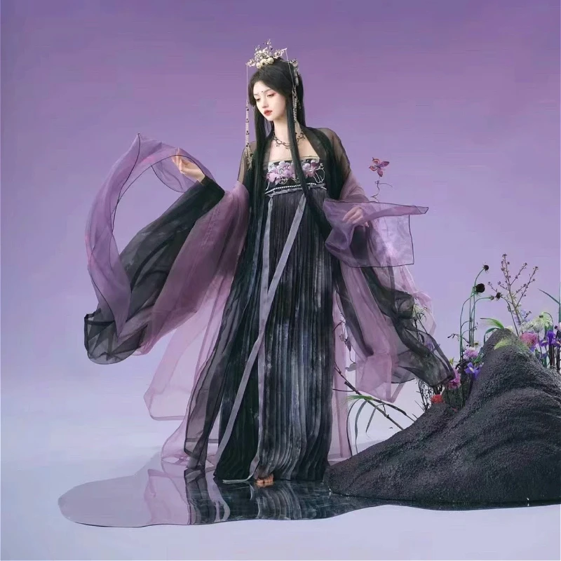 Traditionelle Frauen Tang Hanfu Kleid Dynastie Stickerei Elegante Alte Chinesische Stil Dame Vintage Bühne Kostüm Tanz Hanfu Sets