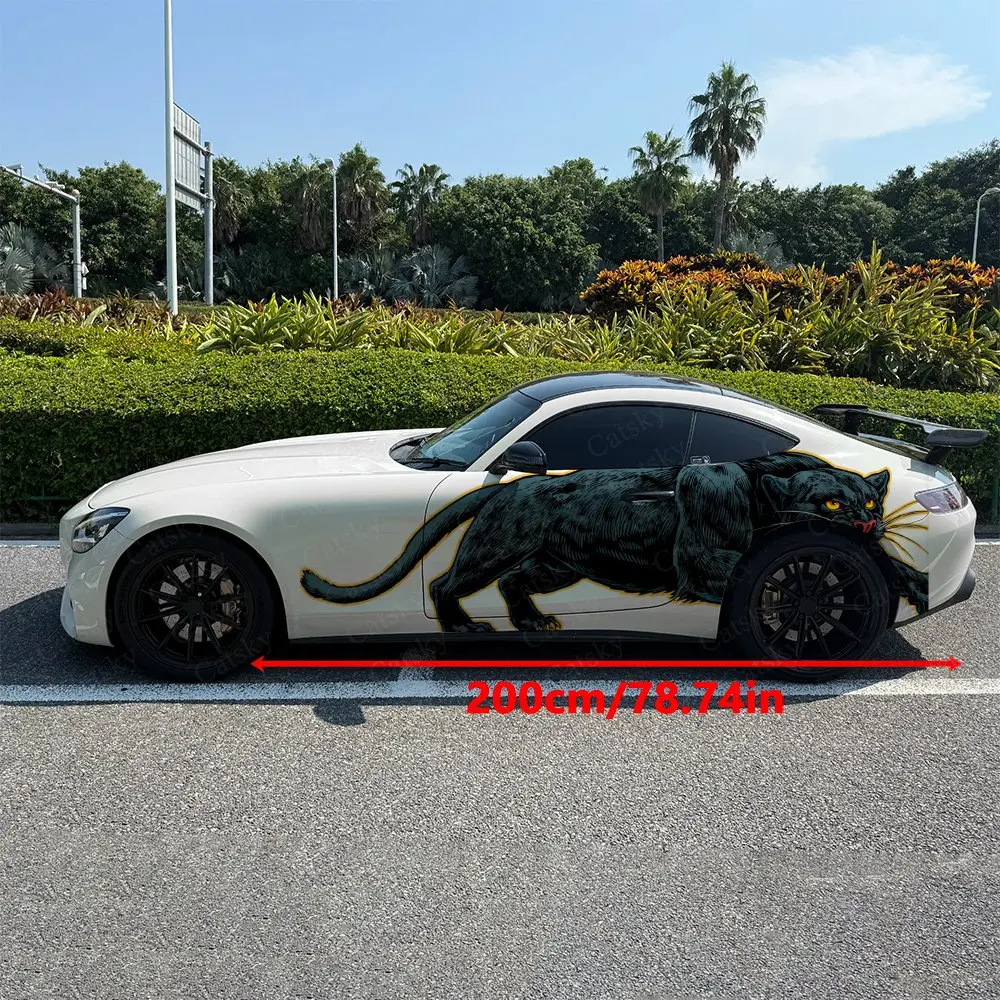 

Fierce Black Panther Stickers Car Decal Full Body Decoration Covering Scratches Protect Car Decal Waterproof Car Vinyl Wraps