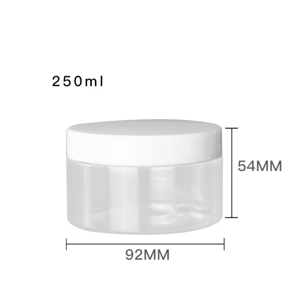 89 ديا. 1. تق أواني بلاستيكية فارغة بغطاء أبيض ، مناسبة لبرطمان كريم شفاف لمستحضرات التجميل ، حاوية قابلة لإعادة الملء ، عبوة