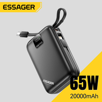 Essager Power Bank 20000mAh External Battery Pack 65W Fast Charging Portable Charger For iPhone Laptop Digital Display Charger