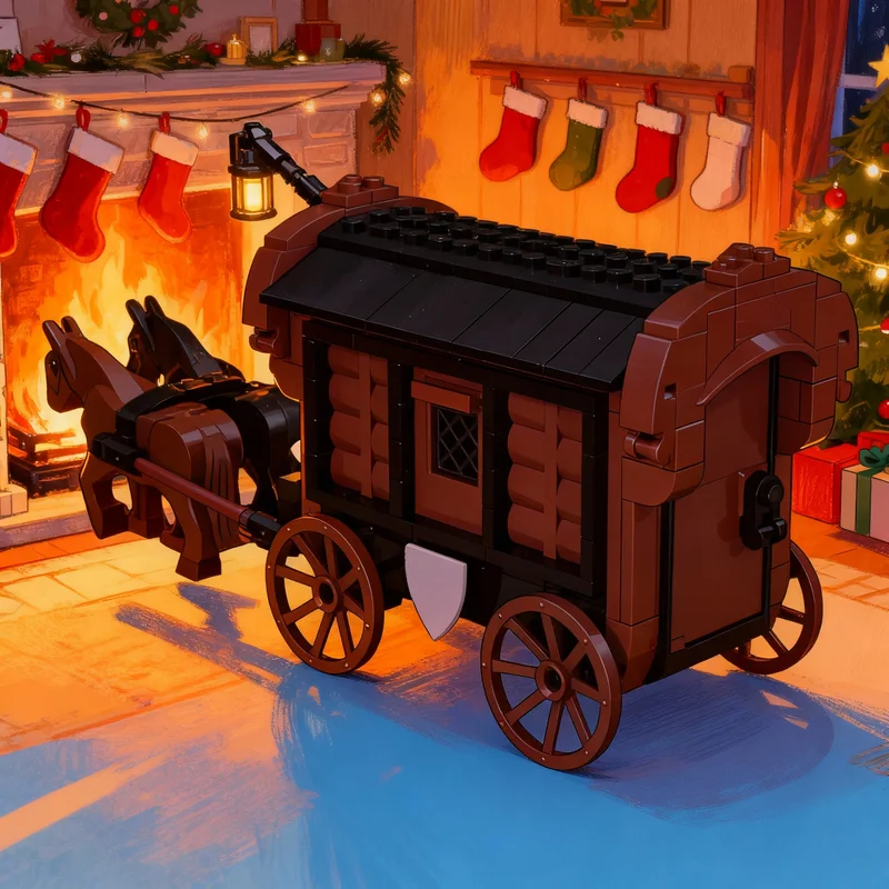 

271 деталь MOC: Средневековый Вагон-Замок, Конструктор, Архитектурная Модель, DIY, Креативная Идея, Рождественский Подарок, Обучающая Игрушка-Кирпичик для Детей