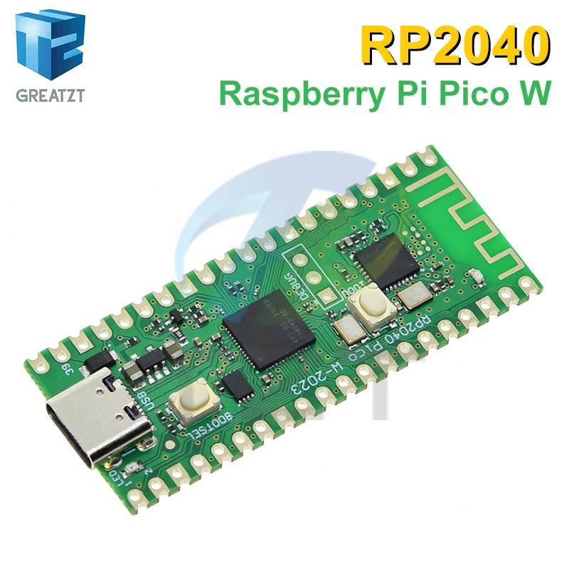 RP2040 Raspberry Pi Pico W Board with 2.4G WiFi Micro Dual-Core 264KB ARM Microcomputers High-Performance Cortex-M0 Process DIY