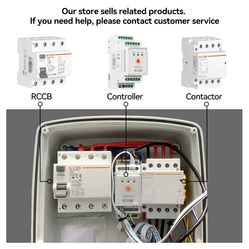 Imagem -02 - Etek Evse Controlador de Protocolo Eletrônico Epc Controlador Estação Carregador Soquete do Cabo 32a ac 240v Ekepc2