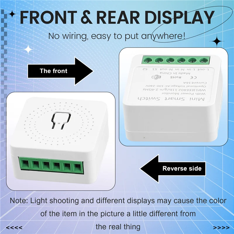 

A63K-Wifi Tuya 16A Модуль интеллектуального выключателя Беспроводной дистанционный переключатель Приложение Дистанционное голосовое управление