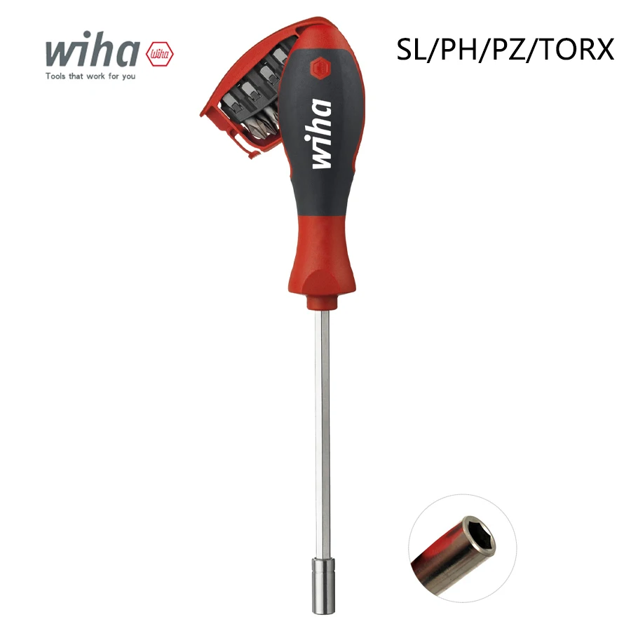 WIHA 32901 Screwdriver Set with 8 Bits Magazine SL/PH/PZ/TORX Magnetic Screwdriver