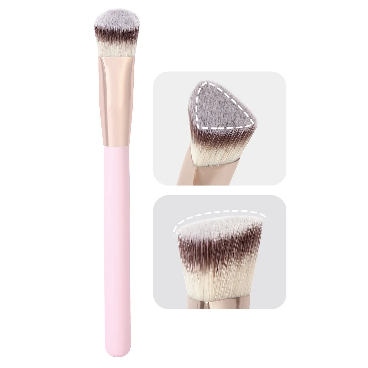 1 pincel novo para maquiagem sob os olhos, pincel triangular para base líquida e cremosa, para misturar e corrigir imperfeições, ferramentas cosmética