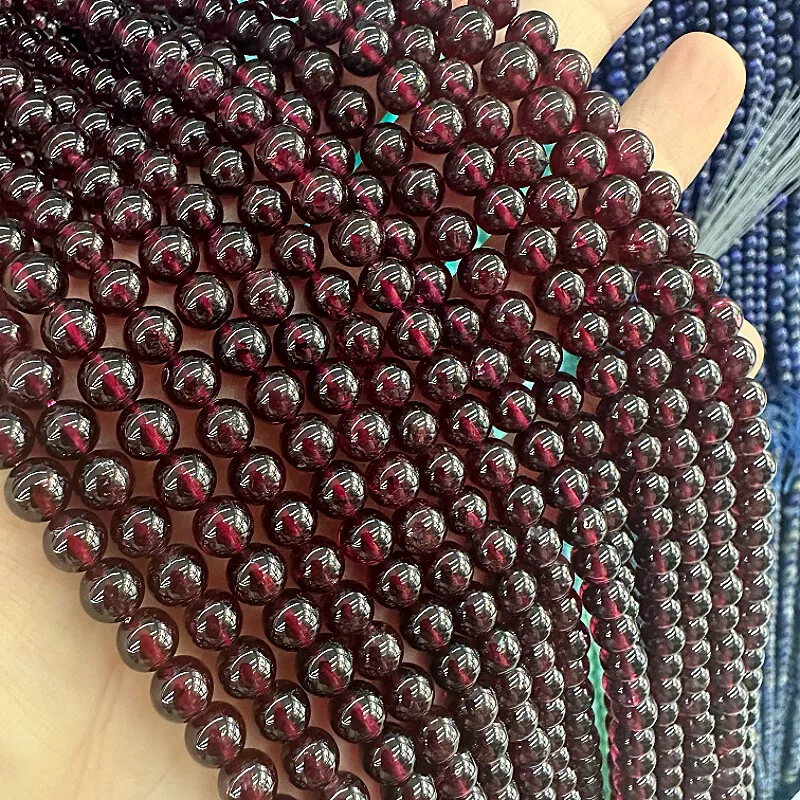 

7A Garnet RED round 6mm 5mm 4mm wholesale for DIY jewelry necklace 38cm LOOSE BEADS
