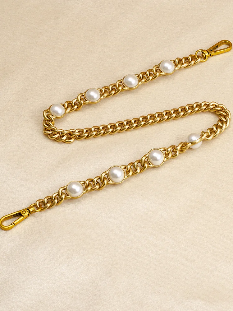 Bag Strap Pearl Chain Metal Gold Shoulder Chain DIY Bag Chain Fashion Replacement Strap For Bags Accessories 25 50 60 110 120CM