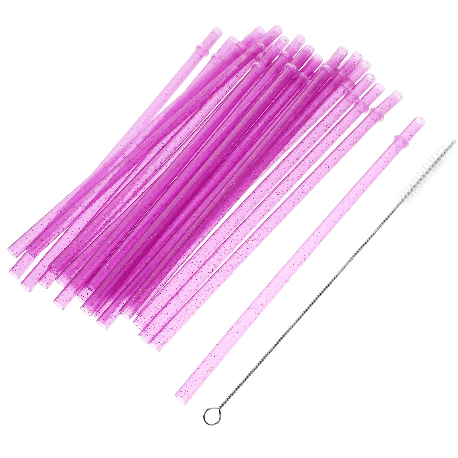 

25Pcs Reusable Thickened Colorful Drinking Straws With Cleaning Brush For Juice Water Beverage Party Supplies Accessories