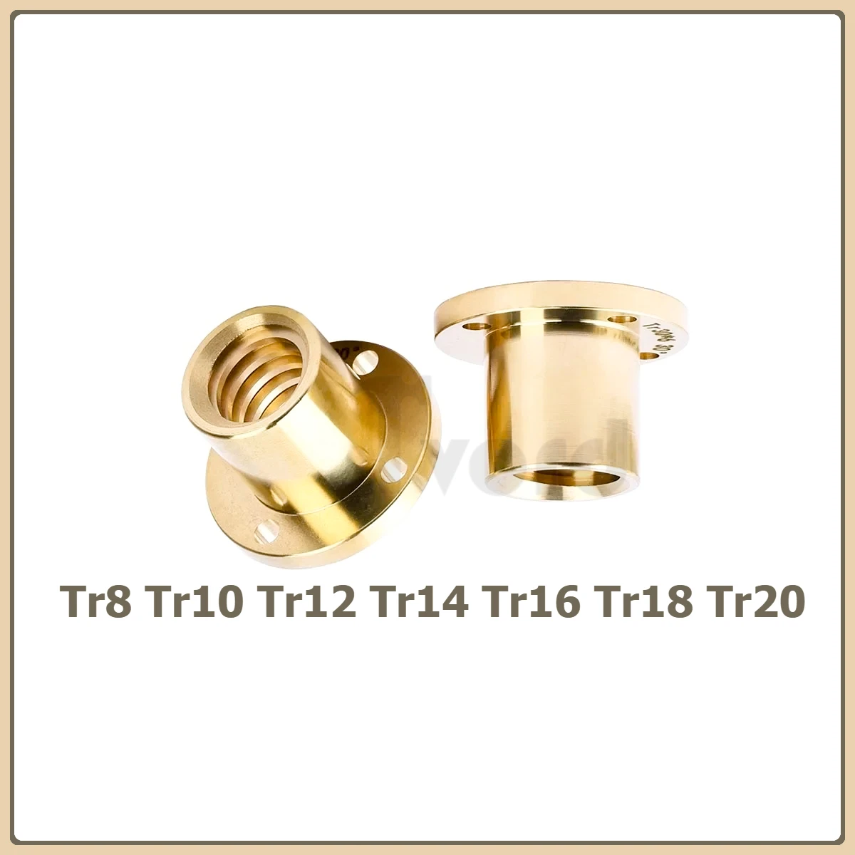 All Copper Round Flange t Trapezoidal Screw Nut Positive Thread Reverse Thread Tr8 Tr10 Tr12 Tr14 Tr16 Tr18 Tr20