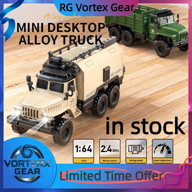 【in stock】1/64 Remote Control Car Desktop Series Mini Military Card Off road Transport Vehicle Pocket Remote Control toy