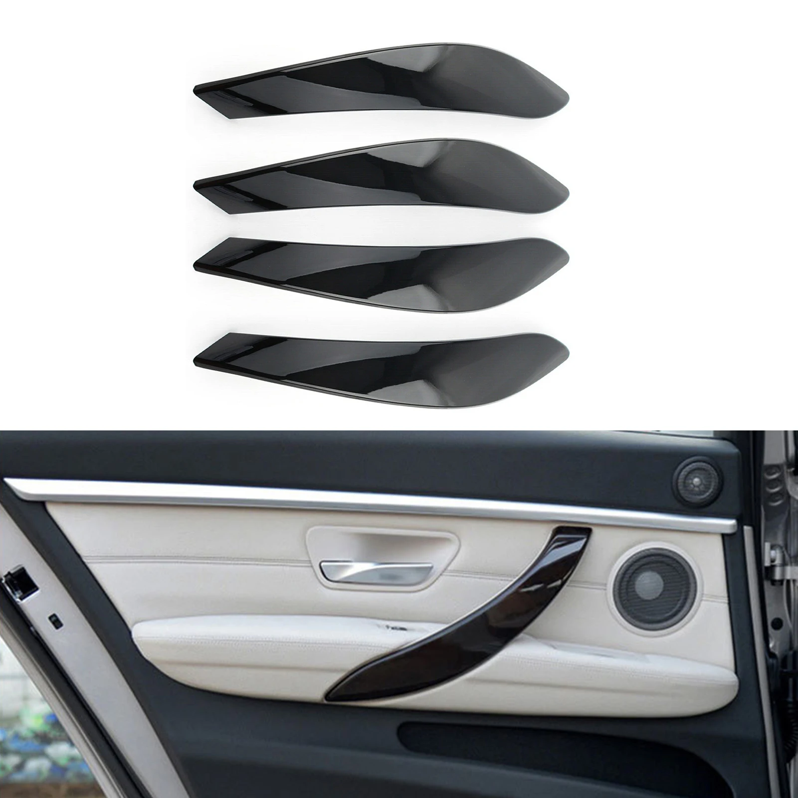 

Car Door Handle Shell Interior Cover Trim Handlebar Case Housing Cap For BMW 3 4 Series 3GT 2013-2018