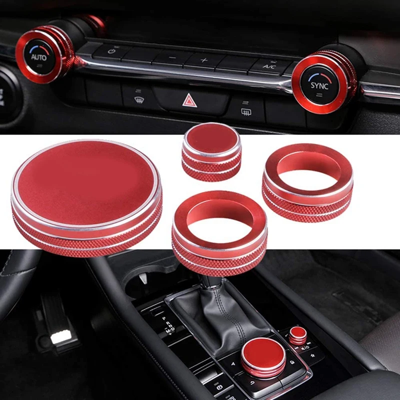 For Mazda CX-30 CX30 2021 2020 Multimedia Switch Trim Cover A/C Knob Ring Cover Sticker Interior Modification Parts