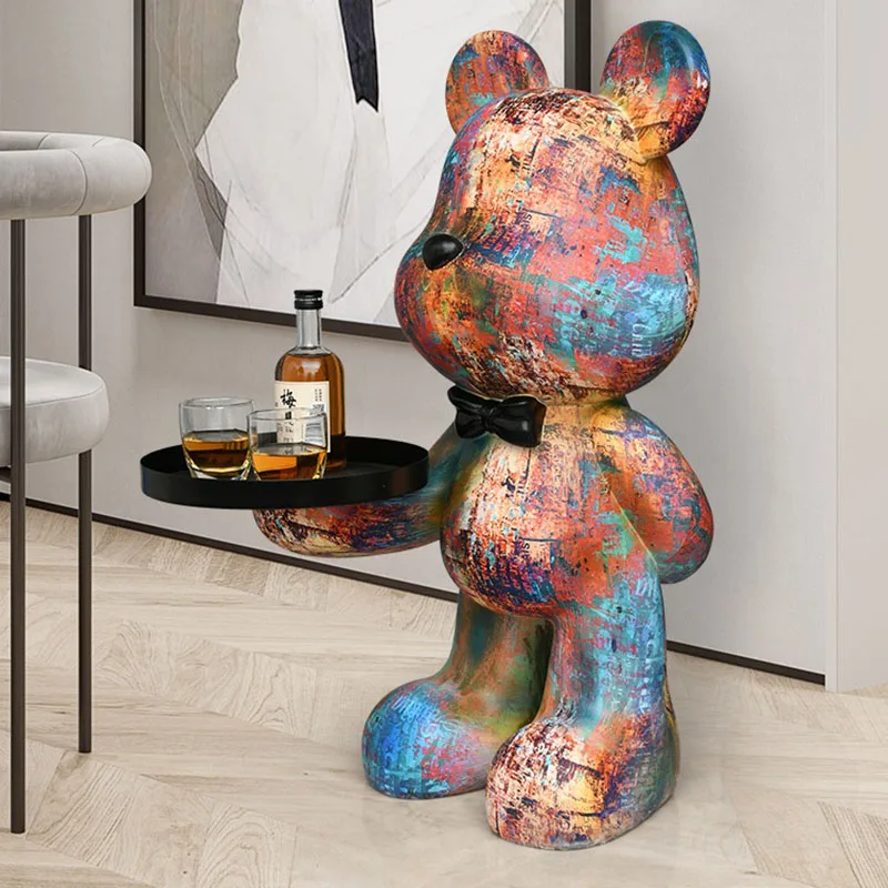 الشمال نهاية الجدول غرفة المعيشة طاولات القهوة الإبداعية تمثال الديكور تصميم دائري الأثاث الفاخرة الجولة الراتنج خدمة الجداول #2