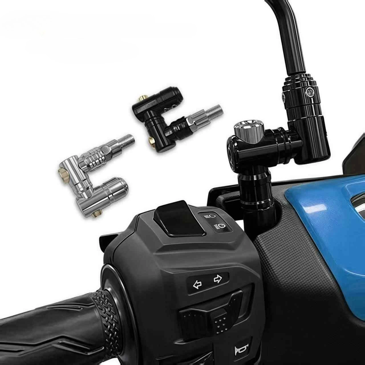 Motorcycle Rearview Mirror Holder 10mm Rotating Fixed Screw Mirror Stand Adapters Adjustable Extension Mounts Bracket Base
