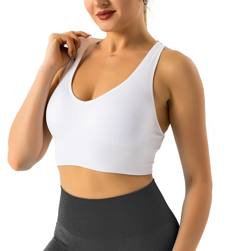 NVGTN Galaxy gerippter nahtloser BH, Spandex-Top, Damen-Fitness, elastisch, atmungsaktiv, Brustvergrößerung, Freizeit, Sportunterwäsche