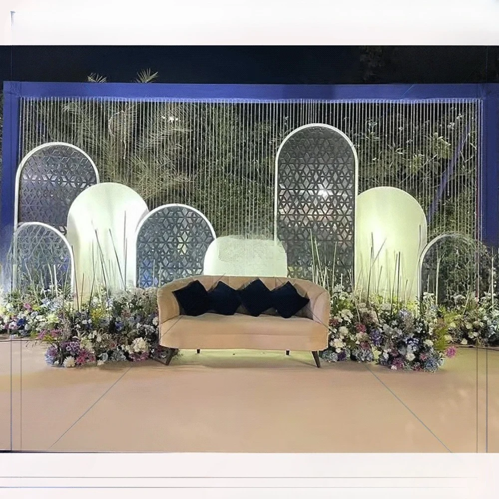 Top Perfect Party Decorations 3D Carving Customized Color Backdrop Stand Display Wedding Mariage Stage Event
