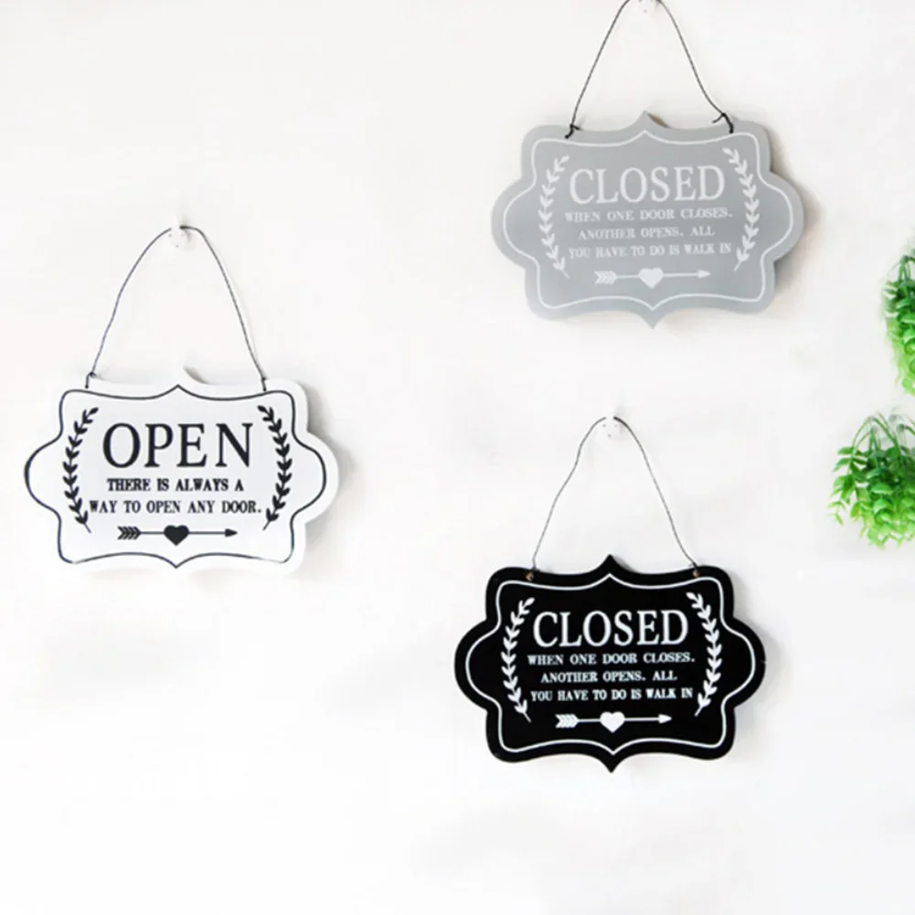Double-sided Open/Closed License Plate Store Wall Decor Restrooms Tin Sign Vintage Road Guide Metal Sign Painting Plaques Poster