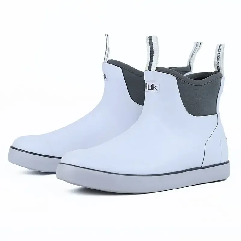 Botas de chuva masculinas luz treinador botas de pesca mulheres botas de tornozelo camuflagem casual antiderrapante sapatos pvc alta superior tênis à prova dwaterproof água