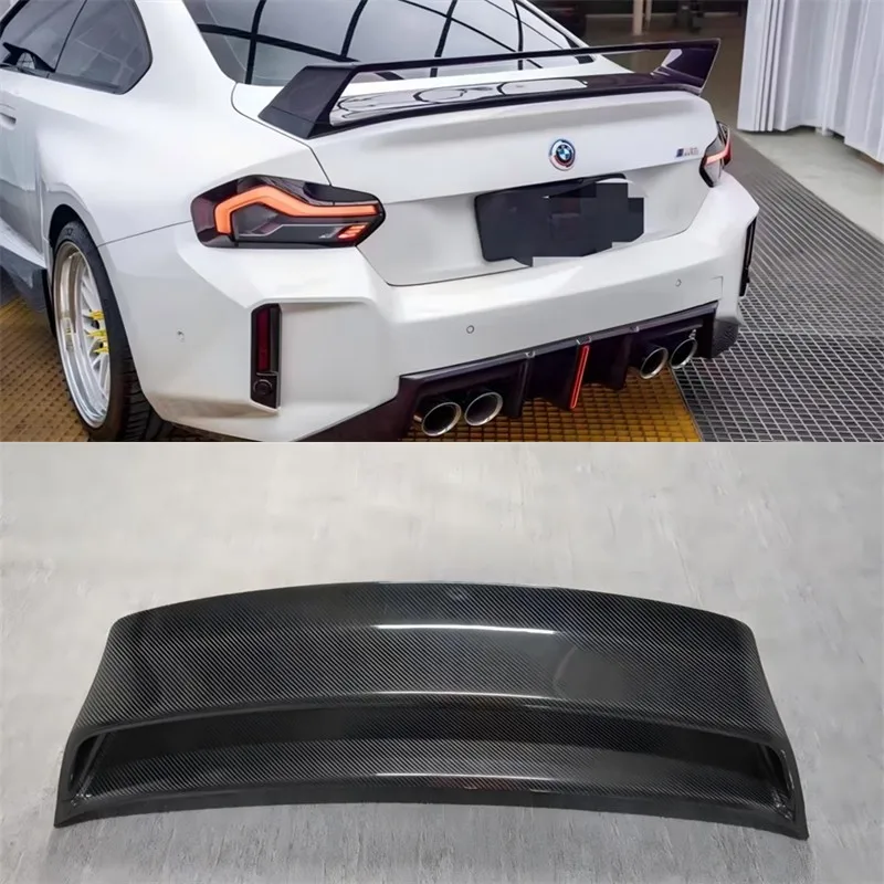 

For BMW G42 G87 M2 Real Dry Carbon Fiber Tail Wing Wing Rear Trunk Lip Car Accessories Refit Decoration Spoiler Kit