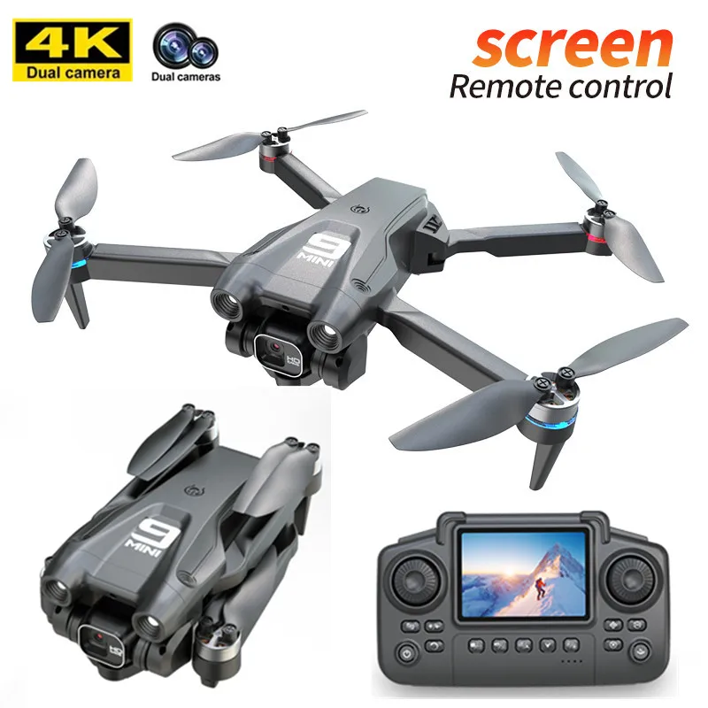 New professional RC drone HD aerial camera, 4K WiFi FPV with screen display, brushless seven-color motor quadcopter, toy gift