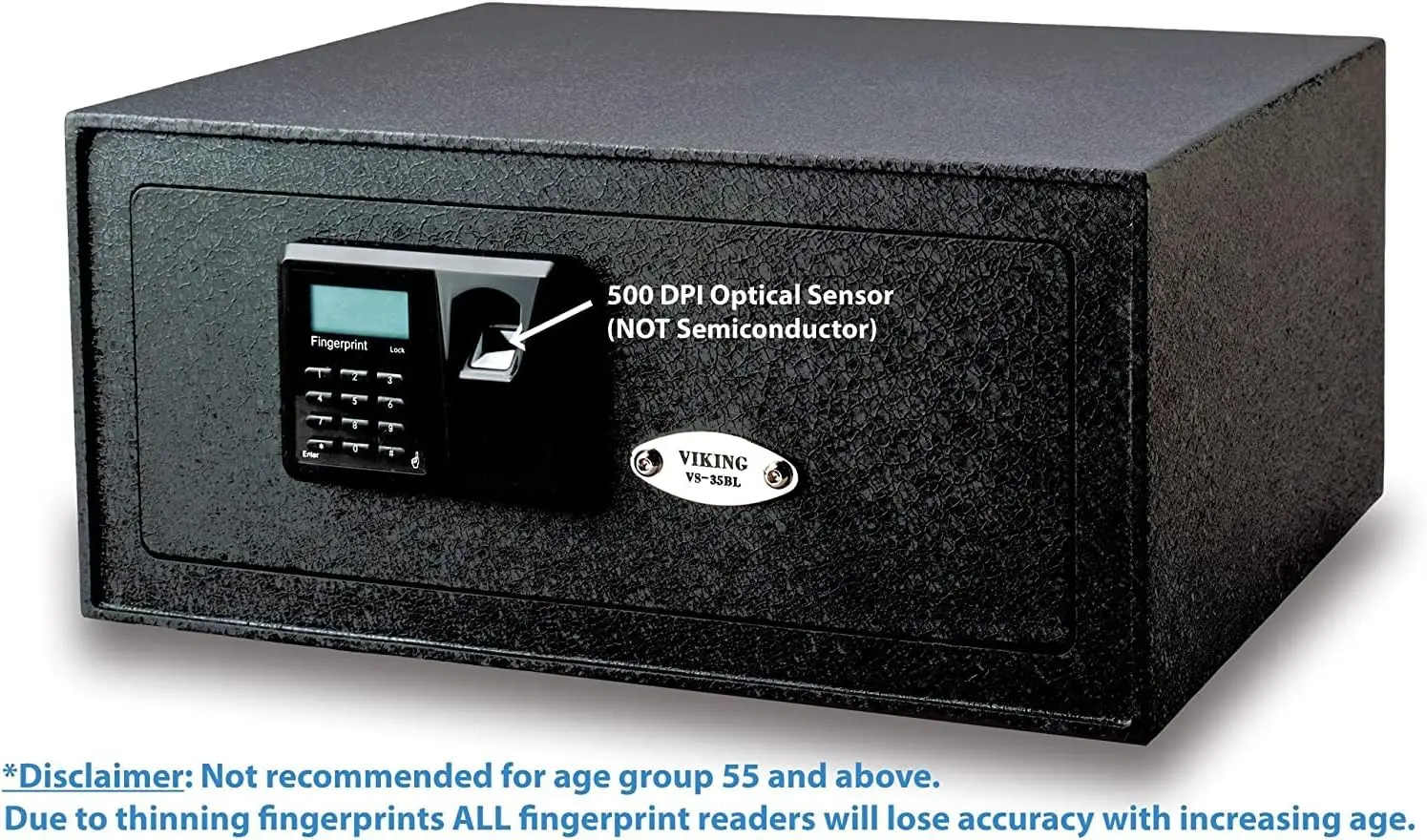 Cofre biométrico resistente do teclado LCD da impressão digital de VS-35BLA