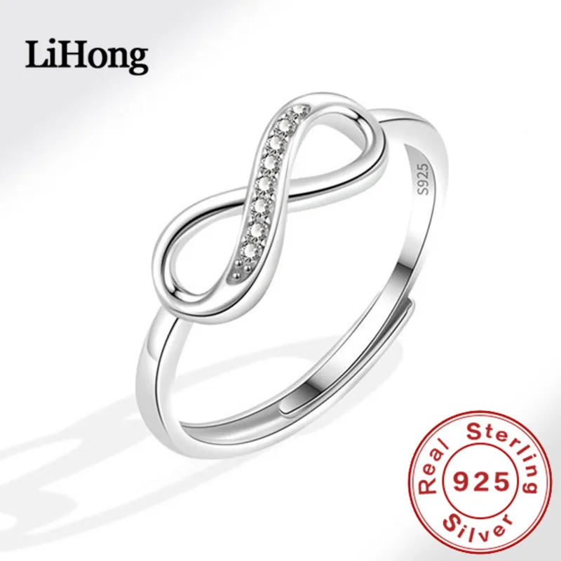 Lihong 925 Sterling Silver Mobius Ring for Women Unique Fashion Jewelry Accessory with Special Design