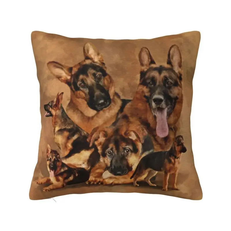 

Kawaii German Shepherd Dog Pillow Case for Living Room Pet Lover Owner Nordic Cushion Cover Square Pillowcase