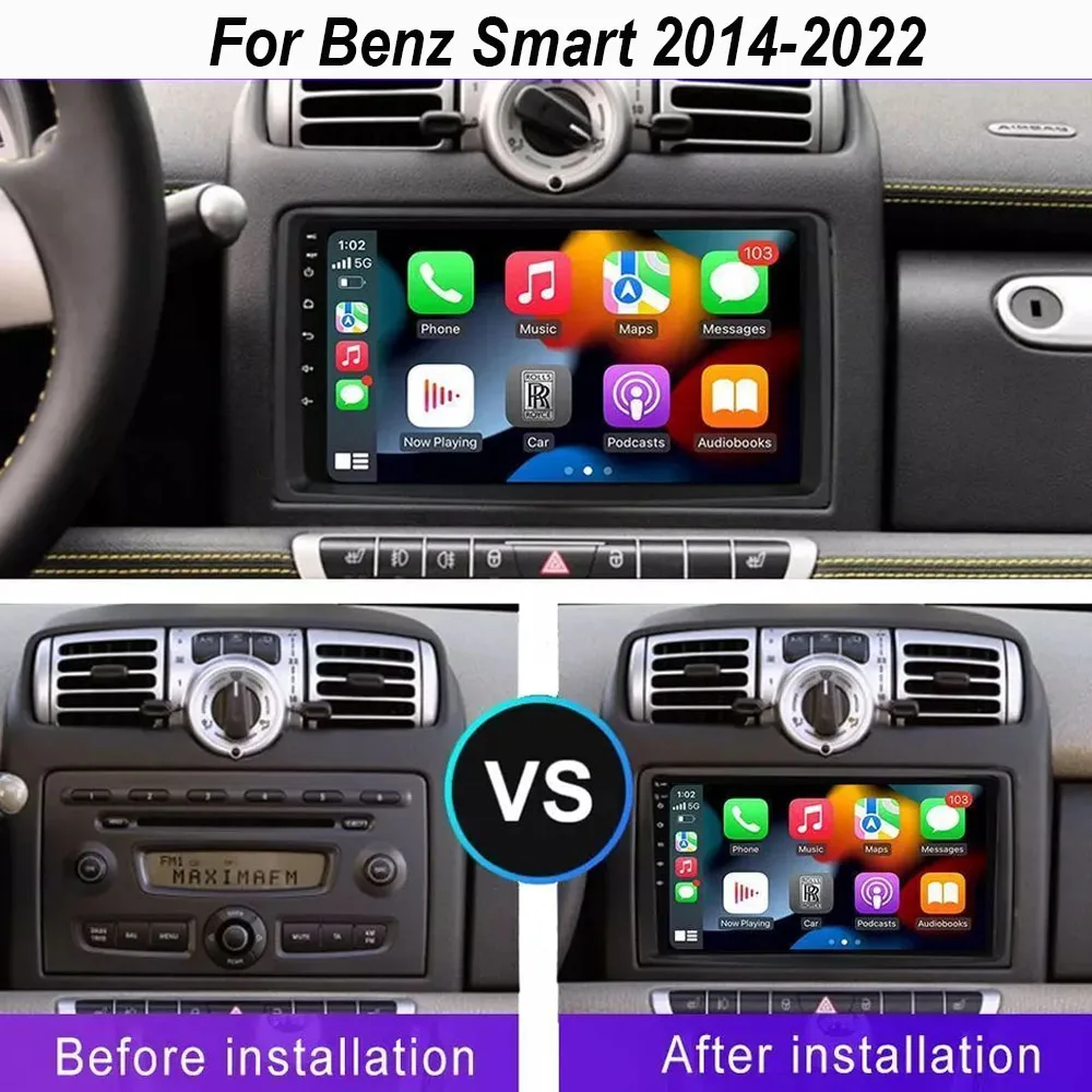 2+32G 9in Android 13 Car Stereo Radio GPS Navigation Wireless fit for Carplay Android Auto For Mercedes Benz Smart 2014 - 2022