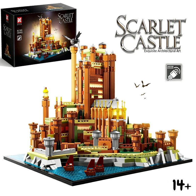 2374 ELEMENTY Kreatywny Szkarłatny Zamek Klocki Konstrukcyjne Wykwintna Architektura Zabawka Prezent Dla Dzieci i Dorosłych