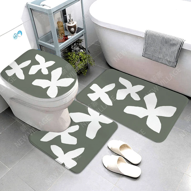 Anti-slip Bath Mat plant Bathroom Rug Shower Mat Decorative Absorbent Foot Mat Entrance Bathtub toilet rug boho Nordic leaf