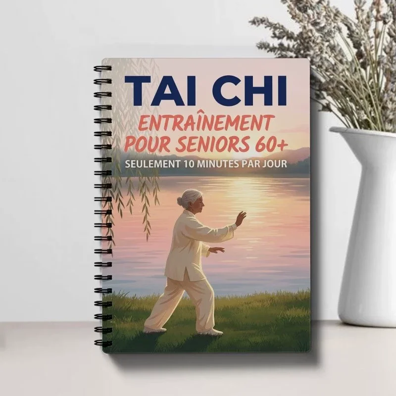 French Version Tai Chi for Seniors 60+ 28-Day 10 Mins Daily Program Spiral Bound Beginner Friendly Guide Book
