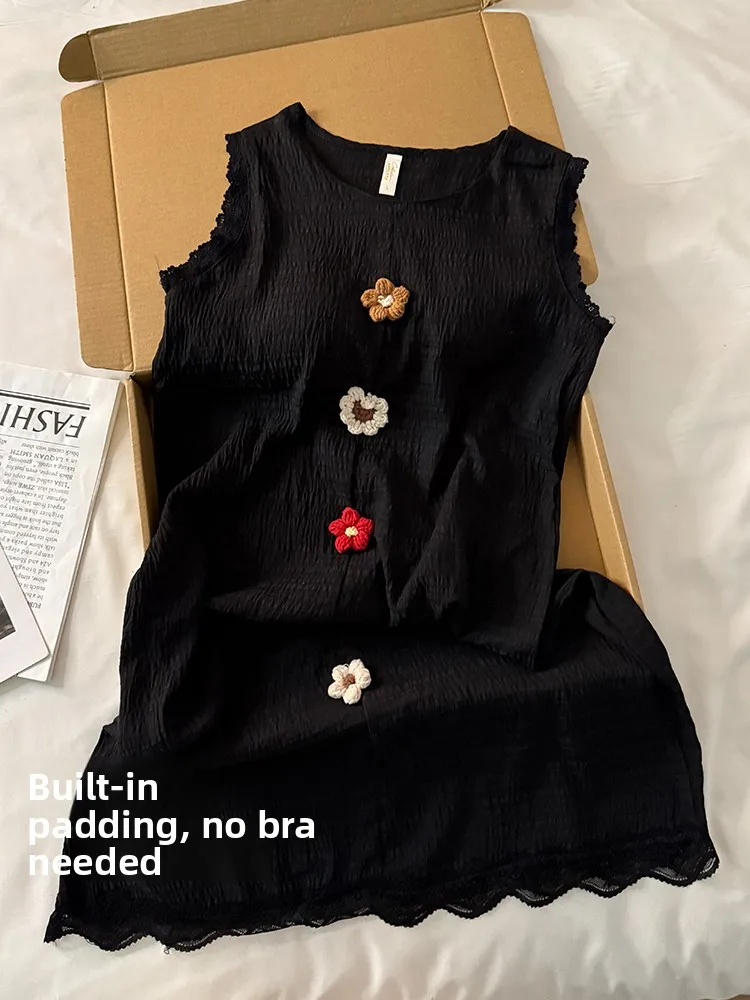 

Летний жилет из чистого хлопка Dr, женская ночная рубашка с милым цветочным принтом, домашняя одежда, удобные дышащие пижамы