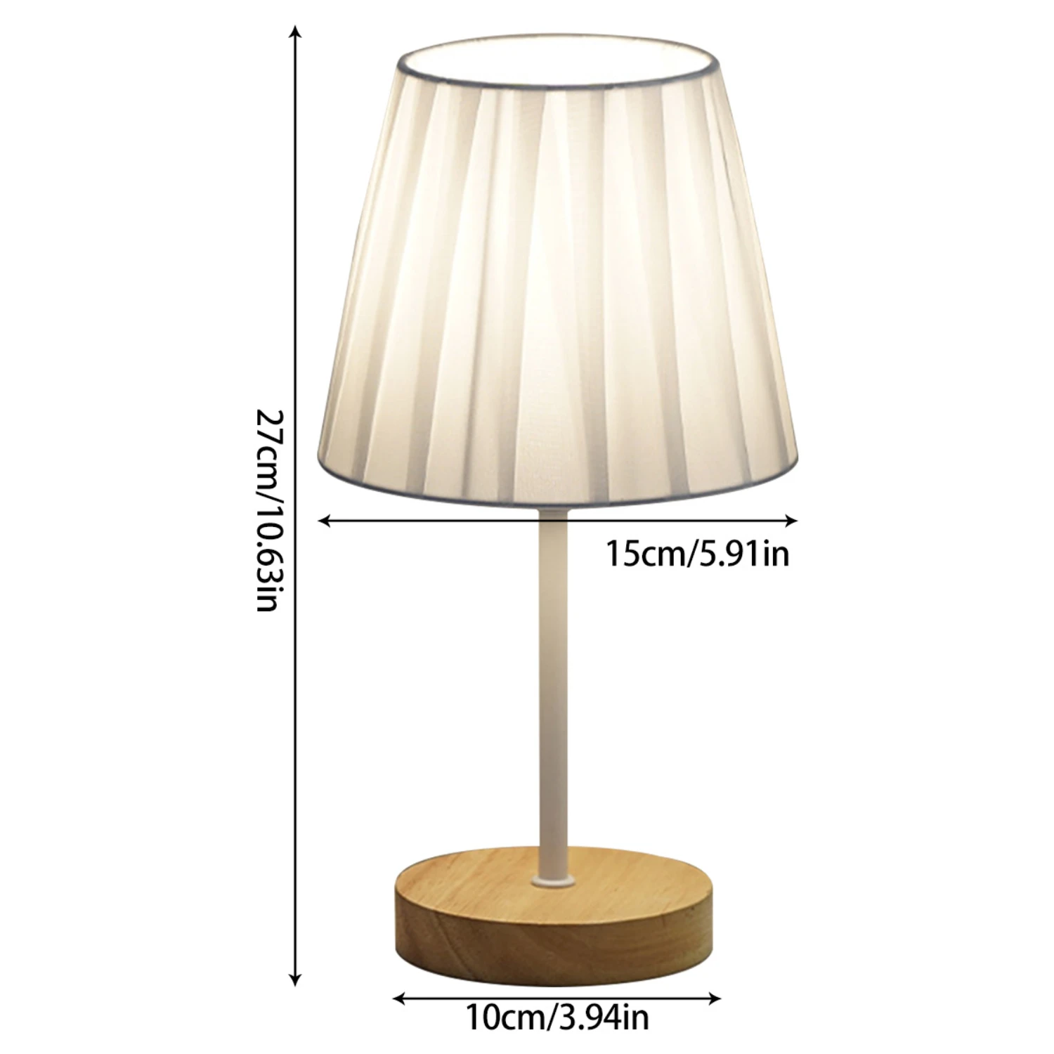 Modern Wooden Bedside Lamp with Power Outlet - Perfect for Bedroom, Reading & Decor