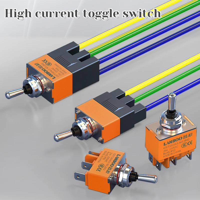 

LANBOO LB12NZ2 Toggle Switch, 1NO1NC/2NO. Available in 2 and 3 Positions. Latching/Momentary Selectable