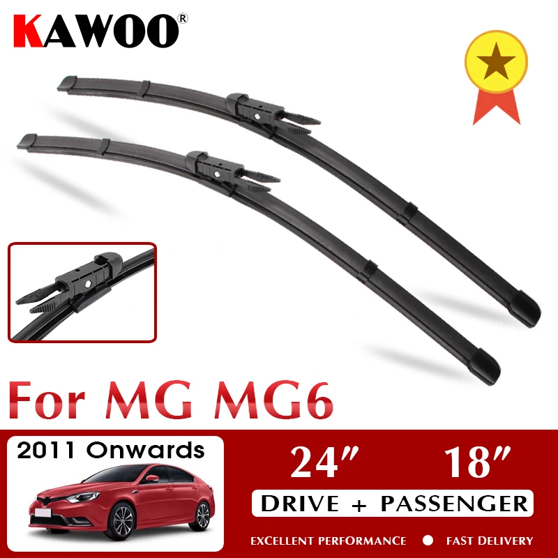 

KAWOO Wiper Front Car Wiper Blades For MG MG6 2011 Onwards Windshield Windscreen Front Window Accessories 24"+18" LHD RHD