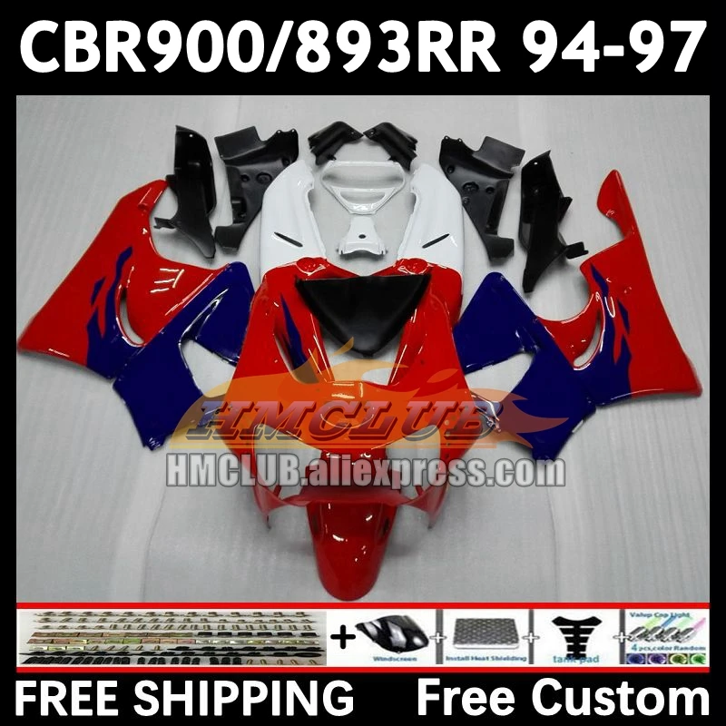 Fairing Kit For HONDA CBR900 CBR893 RR CBR 900 893RR CBR900RR 72No.12 CBR893RR red black 94 95 96 97 1994 1995 1996 1997 Body