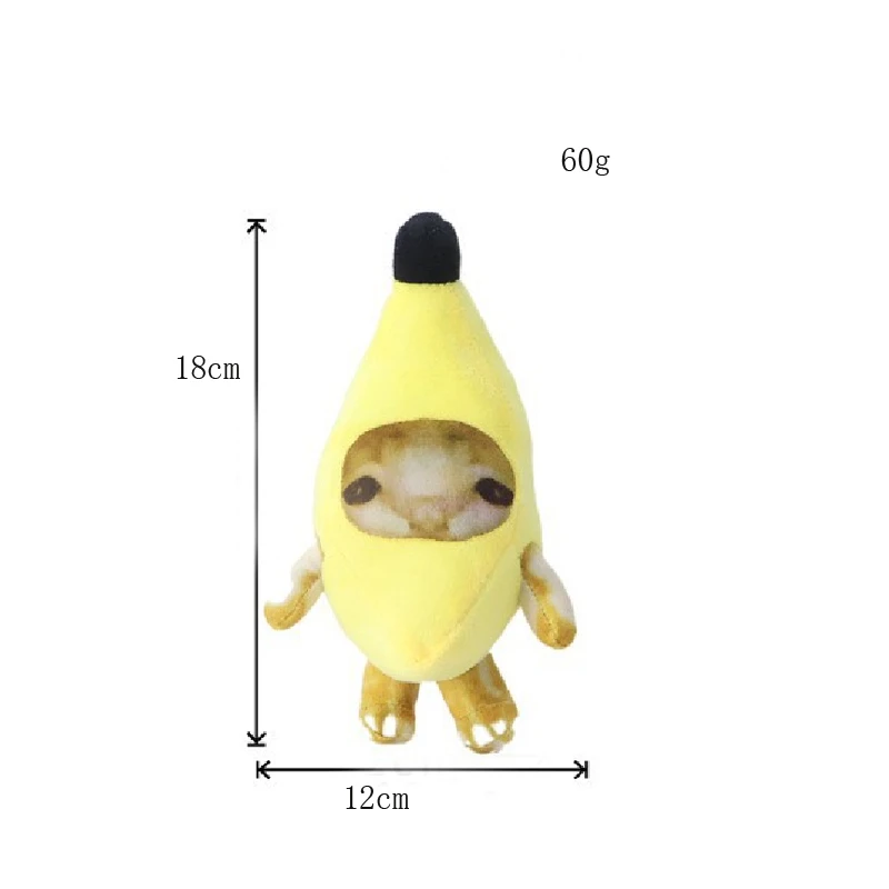 18cm Banana Cat doll key chain Cry Happy Banana Cat fashion trend personality Versatile built-in battery can sound