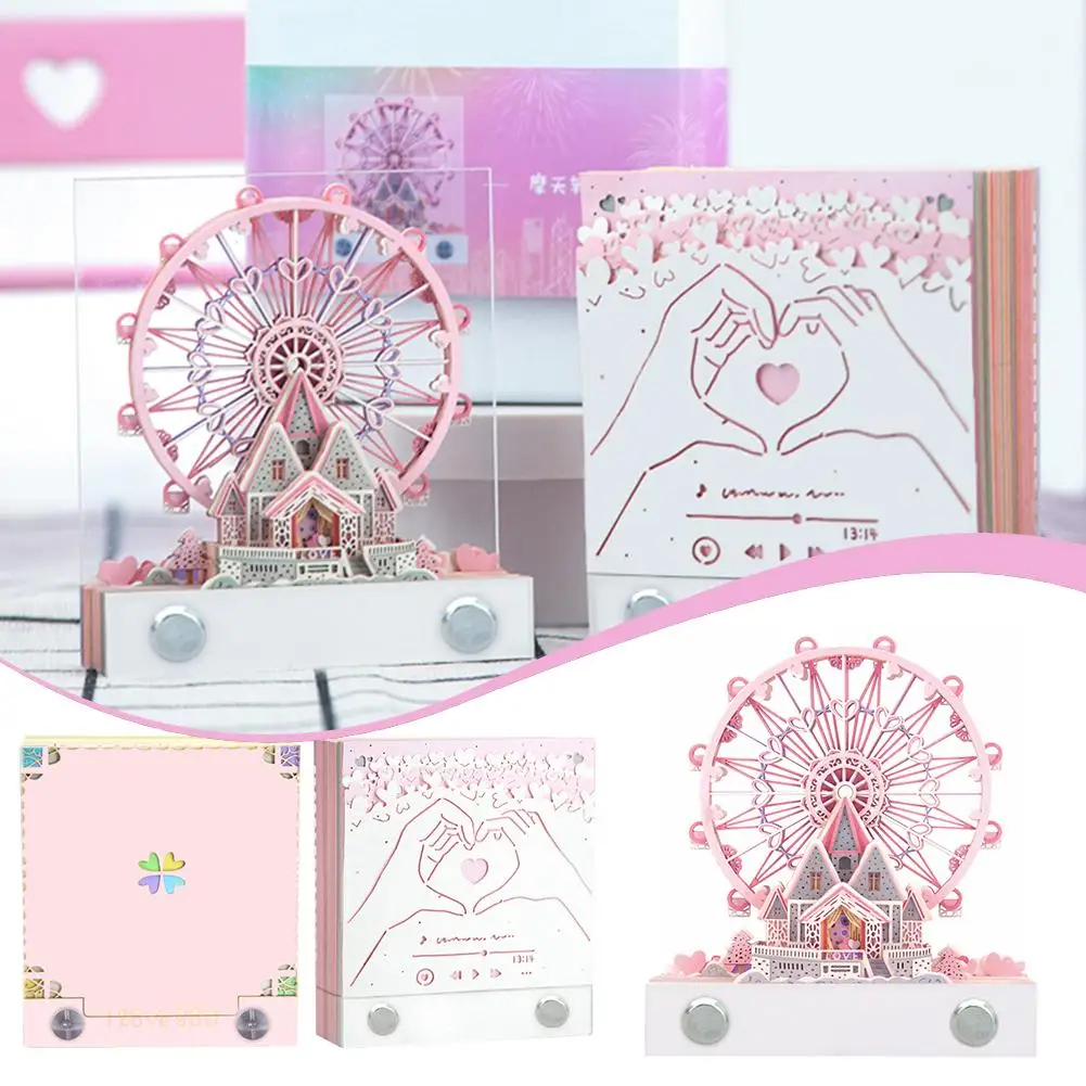 Ferris Wheel Three-dimensional Sticky Note Paper Castle Model Business The 2024 Year Of Gifts 3d Dragon Carving Paper Calen I7n0