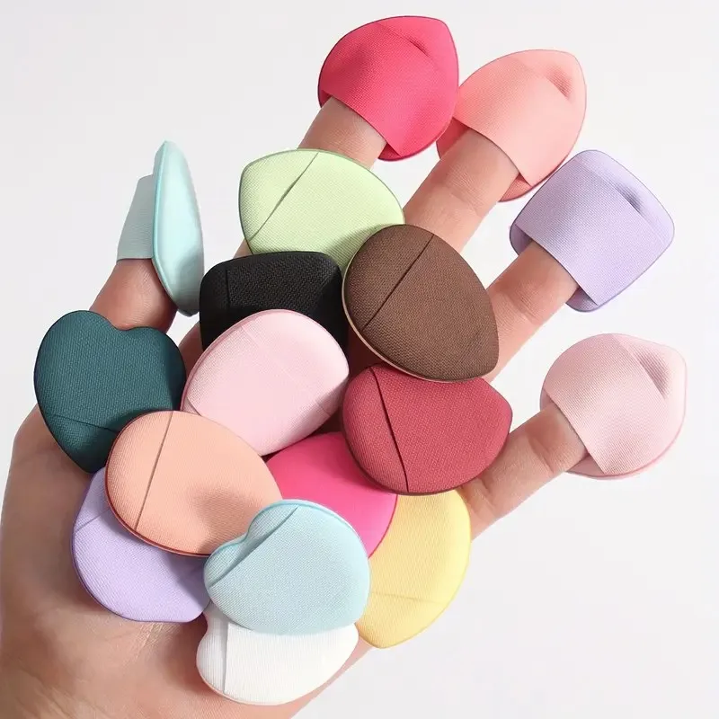 5/10/20/50 قطعة من إسفنجات مكياج الأصابع خالية من اللاتكس - نفث مزج متعدد الطبقات لكريم الأساس/كريم BB/كونسيلر |   الاستخدام الرطب والجاف