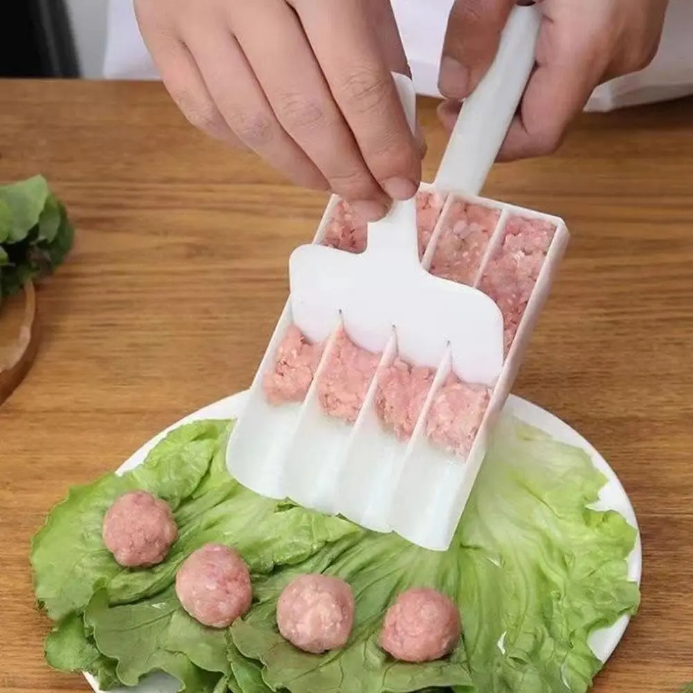 

Kitchen Triple Meatball Maker Meat Ball Scoop with Cutting Spade Ball Maker None-Stick Meatball Maker Melon Ballers