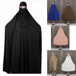 여성을위한 이슬람 히잡 드레스 Abaya 기도 Khimar 라마단 이드 후드 가운 이슬람 의류 검은 베일 옷 Niqab Djellaba Burka