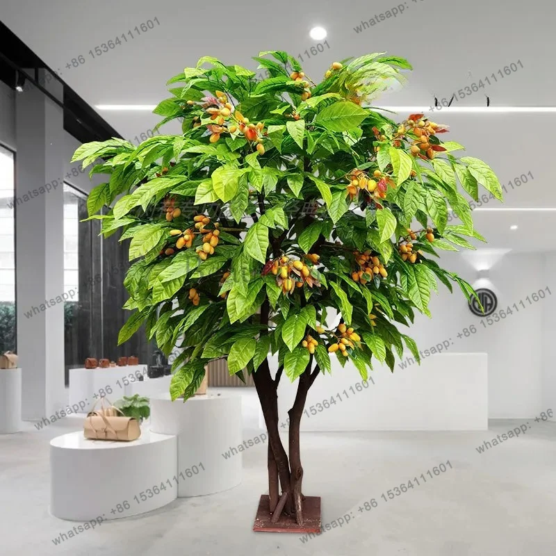 FG Simulation fruit tree, mango tree, apple, large plant, indoor natural solid wood customization
