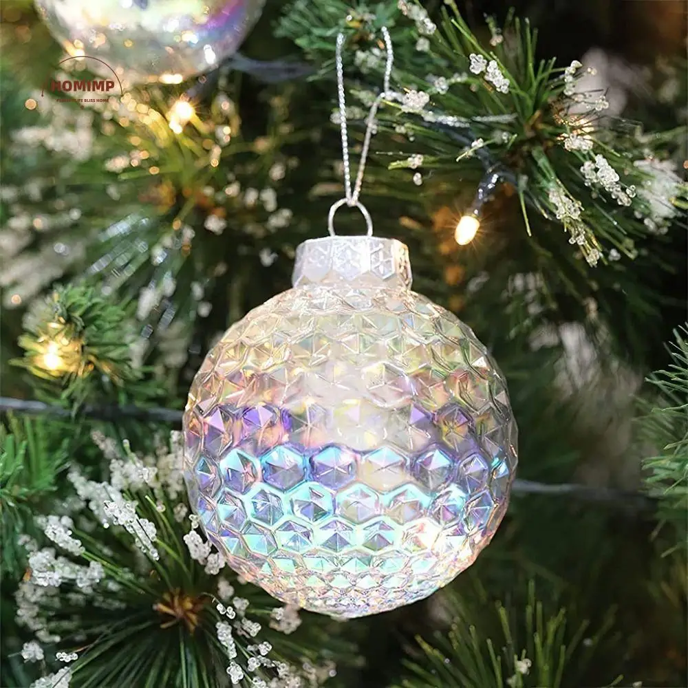 

8cm Colorful Christmas Ball Pendant Shatterproof Reusable Christmas Hanging Balls Elegant Plastic Merry Christmas Decor